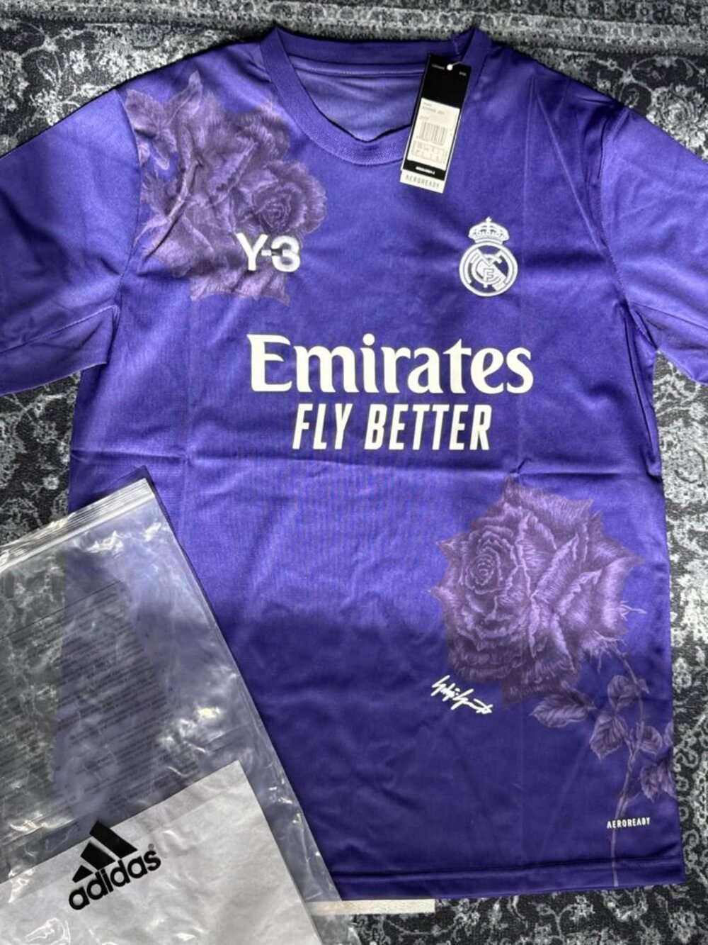 ADIDAS FLY EMIRATES Y-3 Purple‎ Rose Jersey Size Medium
